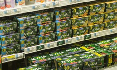 Containers of Dannon Activia Yogurt are seen on a supermarket shelf in 2009.