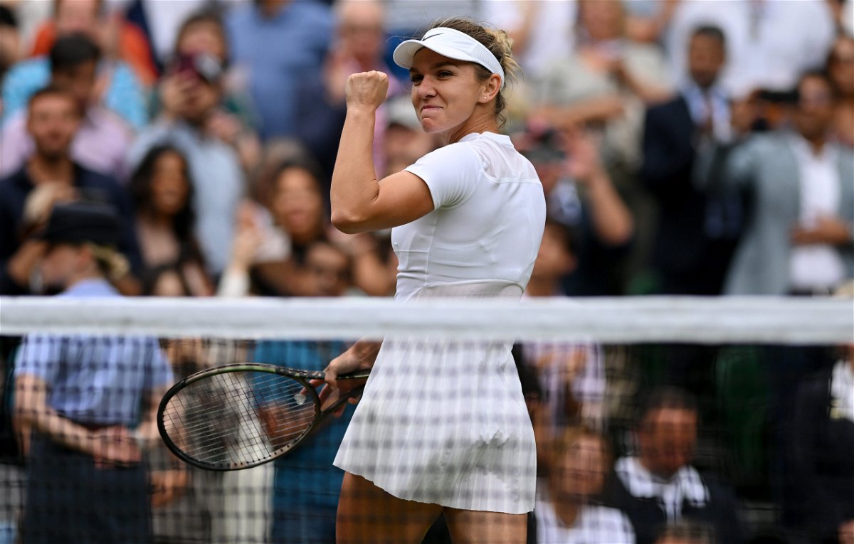 <i>Shaun Botterill/Getty Images Europe/Getty Images</i><br/>Simona Halep said she's playing her best tennis since winning Wimbledon in 2019 as she reached the semifinals at SW19 with a 6-2 6-4 victory against Amanda Anisimova.