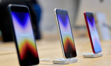 Apple iPhone SE 3 smartphones during the sales launch at the Apple Inc. flagship store in New York