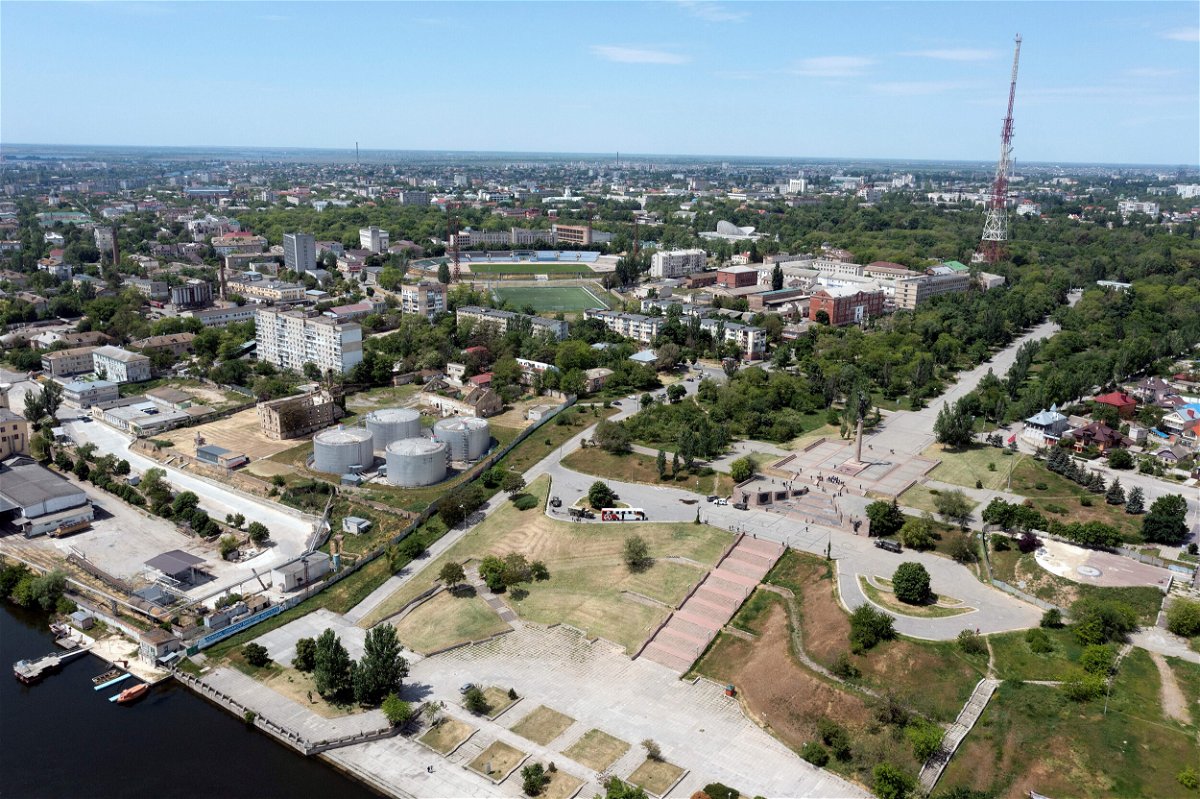 <i>Andrey Borodulin/AFP/Getty Images</i><br/>An aerial view shows the city of Kherson on May 20