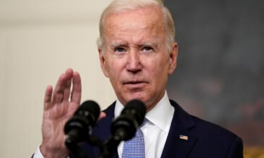 President Joe Biden gestures as he delivers remarks at the White House on July 28