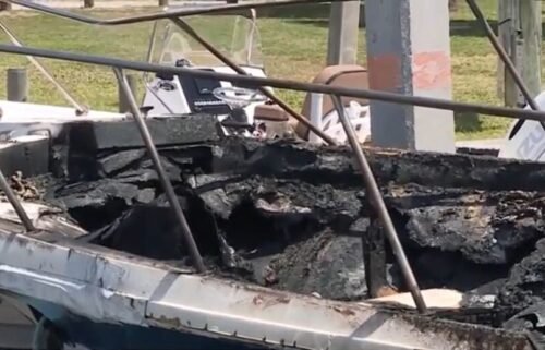 A Martin County man who was unresponsive and trapped inside a burning boat was rescued by two Martin County Sheriff's Office deputies.