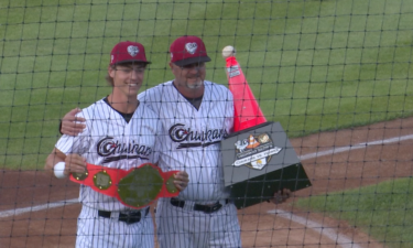 Chukars Manager Billy Gardner Jr. and Dusty Stroup presented trophies on Saturday night