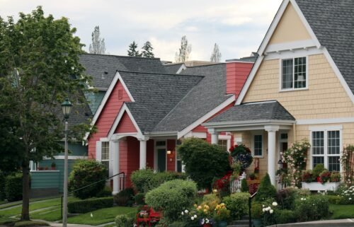 Mortgage rates have climbed above 5% once again. Homes are here seen in a neighborhood in Poulsbo