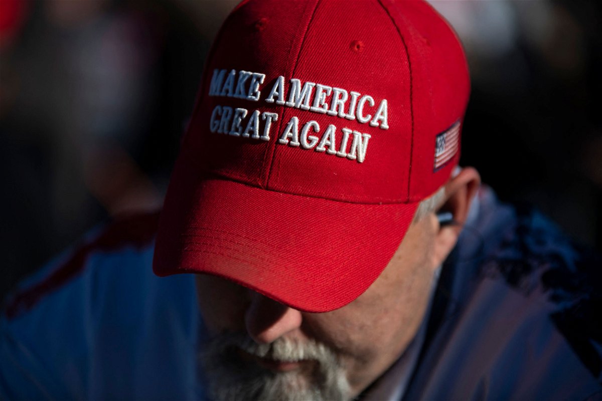 <i>Mark Felix/AFP/Getty Images</i><br/>The Make American Great Again slogan is effective because it demands a response from Americans who see the country's greatness in its future