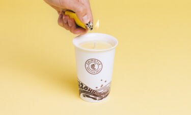 Chipotle's new lemonade-scented soy candle is designed to look like a Chipotle water cup. Some Chipotle fans have been known to "accidentally" fill their complimentary water cups with lemonade at the restaurant's beverage station.