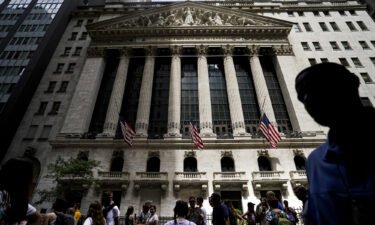 Stocks tumbled on August 22 as investors once again began to worry that the central bank will raise rates by three-quarters of a point next month. The New York Stock Exchange is pictured on July 8.