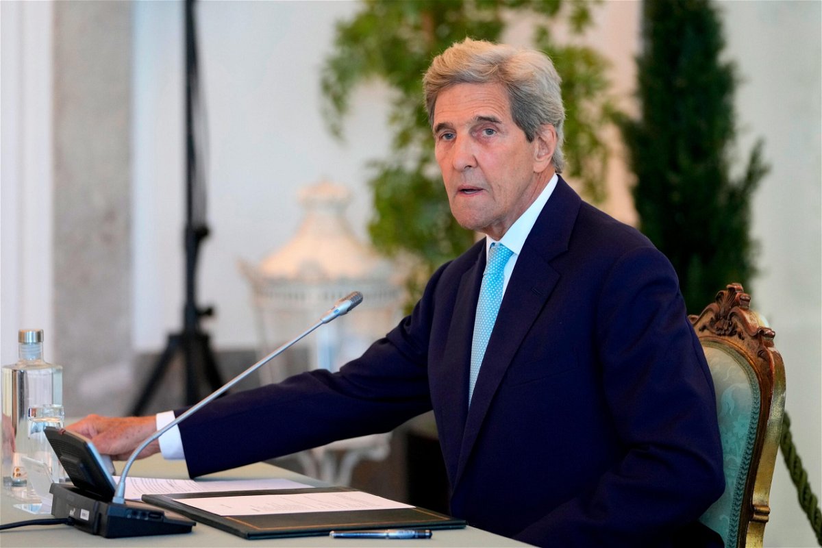 <i>Armando Franca/AP</i><br/>US Special Presidential Envoy for Climate John Kerry attends Portugal's Council of State in June.