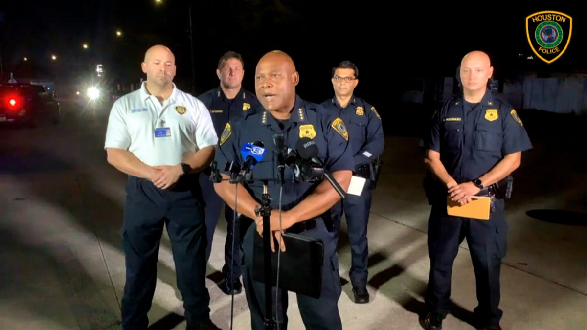<i>Houston Police</i><br/>Police Chief Troy Finner speaks during a news conference early on Sunday