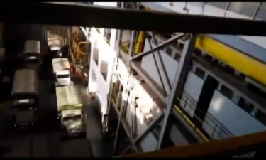 New video shows Russia military vehicles  parked inside a turbine hall