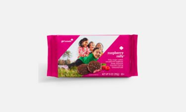 The Raspberry Rally replaces the mint filling with a raspberry-flavored one. It's dipped in the "same delicious chocolaty coating" as its sibling.