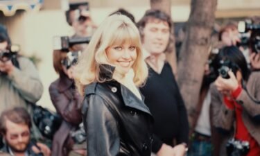 Olivia Newton-John at a press call for "Grease" in London in 1978.