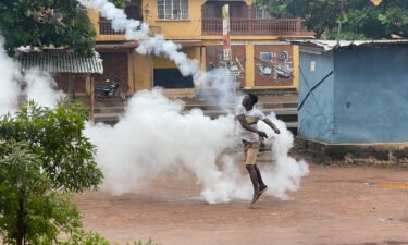 Hundreds of protesters took to the streets of Freetown