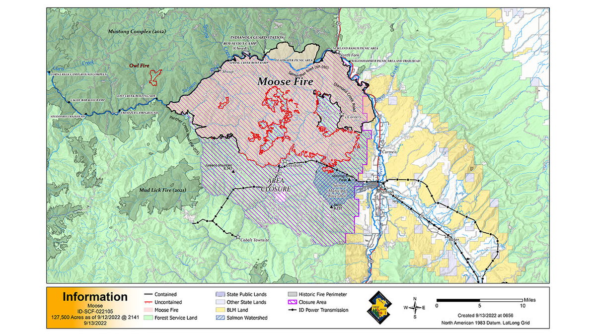 Moose Fire grows to 127,500 acres KIFI