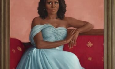 Former First Lady Michelle Obama's official White House portrait is seen here.