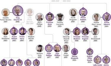 A graphic shows the Royal family succession tree following Queen Elizabeth II's death on September 8.