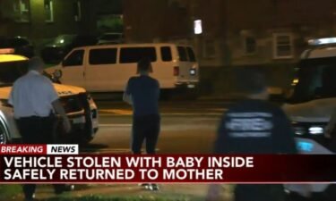 A mother was reunited with her 6-month-old baby after her SUV was stolen with the child still inside early Monday morning.