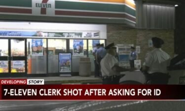 Philadelphia police are searching for the gunman who shot a 7-Eleven employee Sunday night.