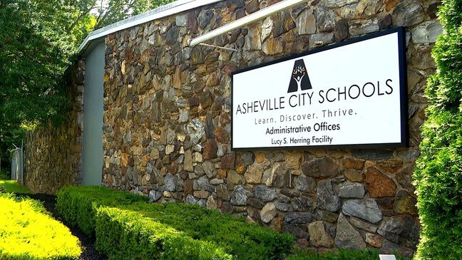 <i>WLOS</i><br/>Sign for Asheville City Schools
