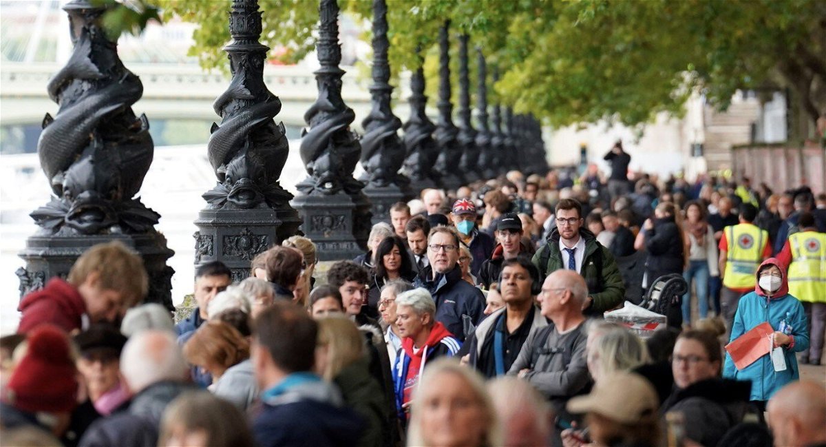 <i>Getty</i><br/>Crowds of people gather to mourn Queen Elizabeth II in the UK.
