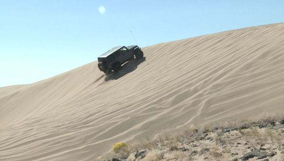 Off roading in the Saint Anthony Sand Dunes.