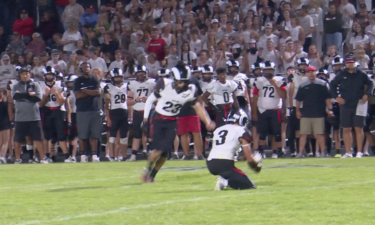 #23 Jameson Francis lines us for field goal in Highland's 28-0 win over Century