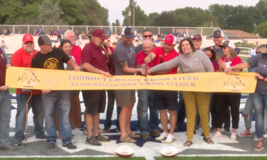 Ribbon cutting at Lookout Credit Union Field at Pocatello High School Stadium on Friday night