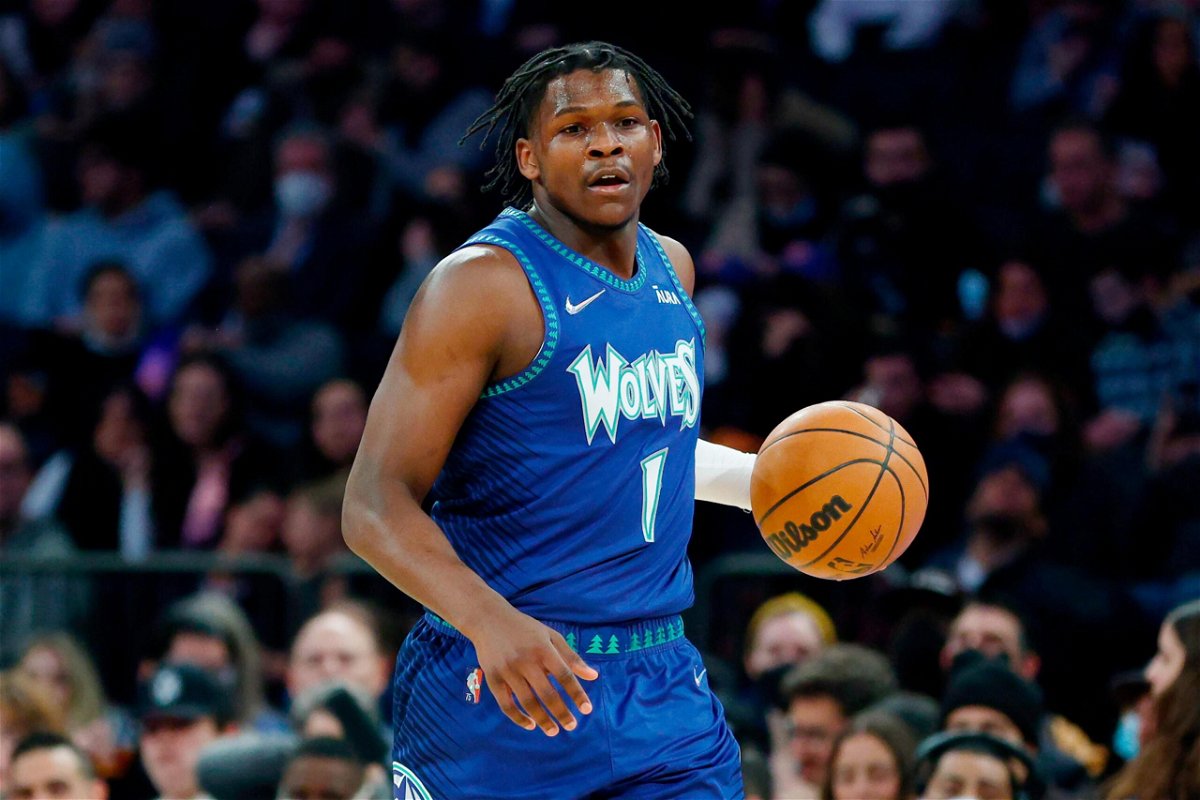 <i>Sarah Stier/Getty Images North America/Getty Images</i><br/>Minnesota Timberwolves guard Anthony Edwards has apologized for a recent social media post in which he used homophobic language.