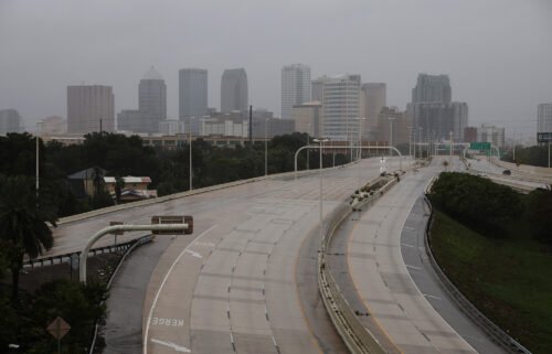 The saline of Tampa Bay is seen ahead of Hurricane Ian in Tampa