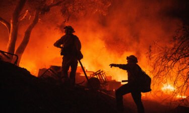Firefighters are seen here battling the fast-moving Fairview Fire near Hemet