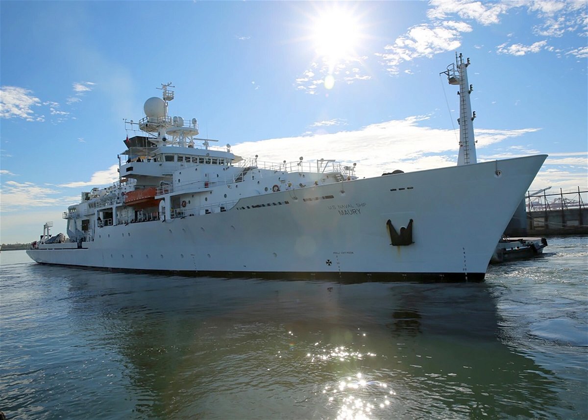 <i>US Navy/Bill Mesta</i><br/>Military Sealift Command's oceanographic survey ship USNS Maury (T-AGS 66) pulls into Naval Station Norfolk. The US Congressional Naming Commission is recommending the US Navy rename two ships whose names have ties to the Confederacy.