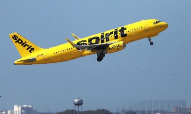 A retired nurse came to the aid of a baby who had stopped breathing on a Spirit Airlines flight last week from Pittsburgh to Orlando. A Spirit Airlines plane is seen here taking off at the Orlando International Airport in November 2020.