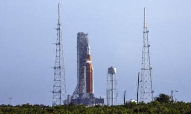 NASA's Artemis I rocket sits on launch pad 39-B at Kennedy Space Center on September 3 in Cape Canaveral