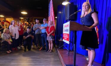 Karoline Leavitt proclaims victory in New Hampshire's Republican primary for the 1st District at The Community Oven restaurant in Hampton on September 13.