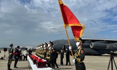 South Korea hands over the remains of Chinese who fought in the Korean war on September 16.