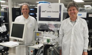 (From left) Dr. Ron Kurtz and Tibor Juhasz commercialized the LASIK technique to correct vision.
