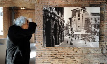 US photographer William Klein takes pictures during an exposition named "William Klein Rome photos - 1956/1960 "