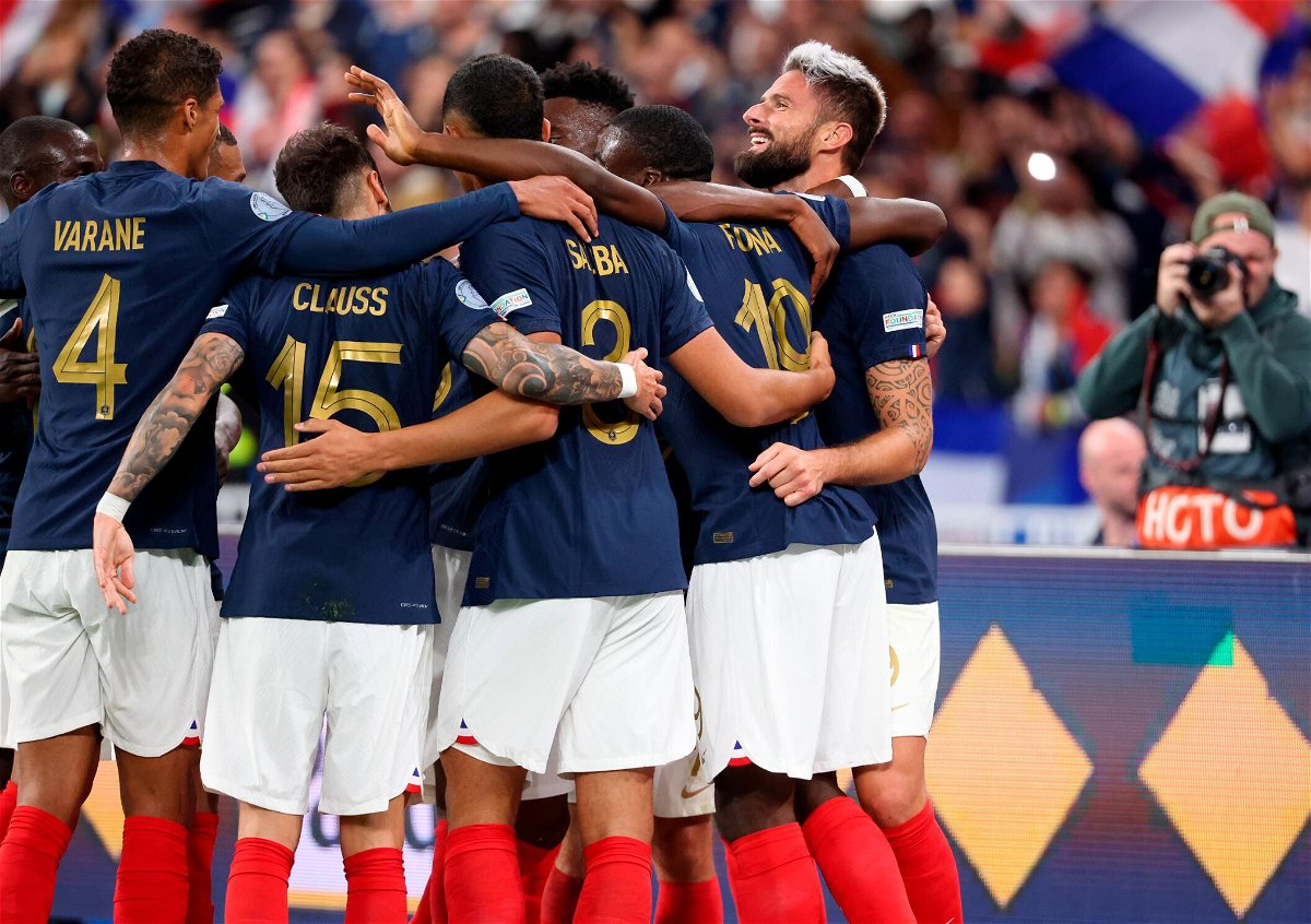 <i>Jean Catuffe/Getty Images</i><br/>Players for the French national soccer team are seen here celebrating their 2-0 win over Austria on September 22. France has over 14 players out with injury