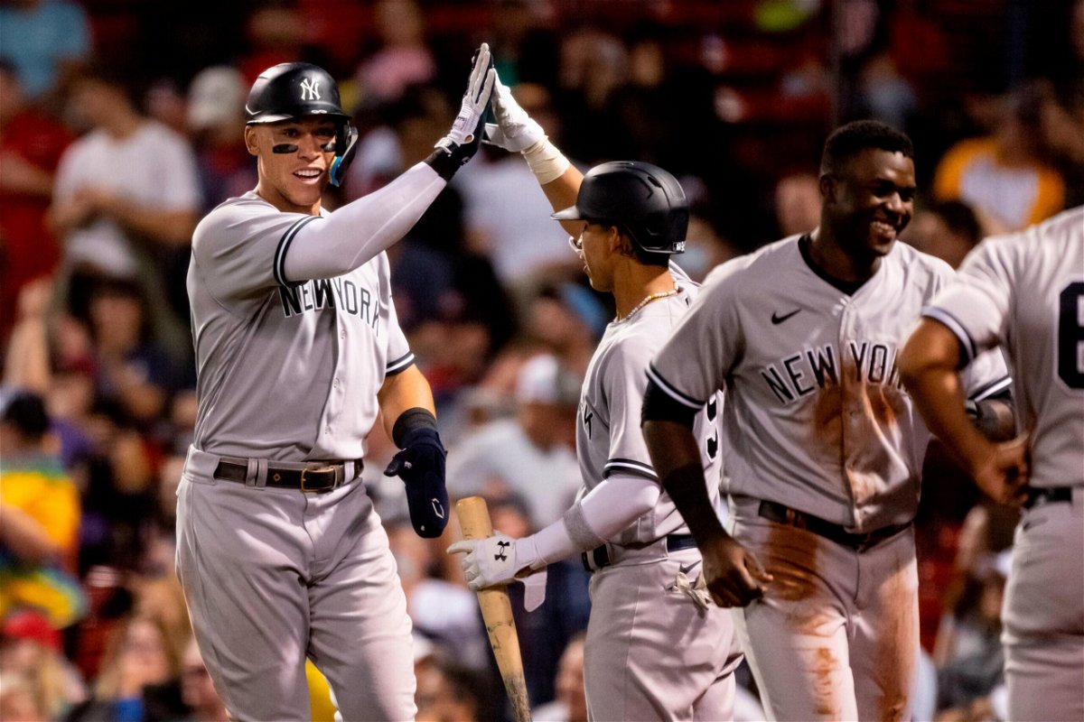 <i>Billie Weiss/Boston Red Sox/Getty Images</i><br/>Fenway Park witnessed even more history on September 13 as Aaron Judge hit his 56th and 57th homers of the 2022 season