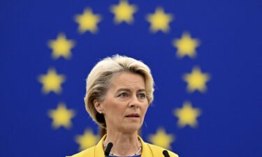The EU proposes a $140 billion windfall tax on energy companies. European Commission President Ursula von der Leyen is pictured here during a debate on "The State of the European Union" in Strasbourg