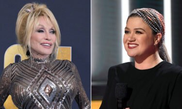 Dolly Parton (left) and Kelly Clarkson are seen here in a split image.