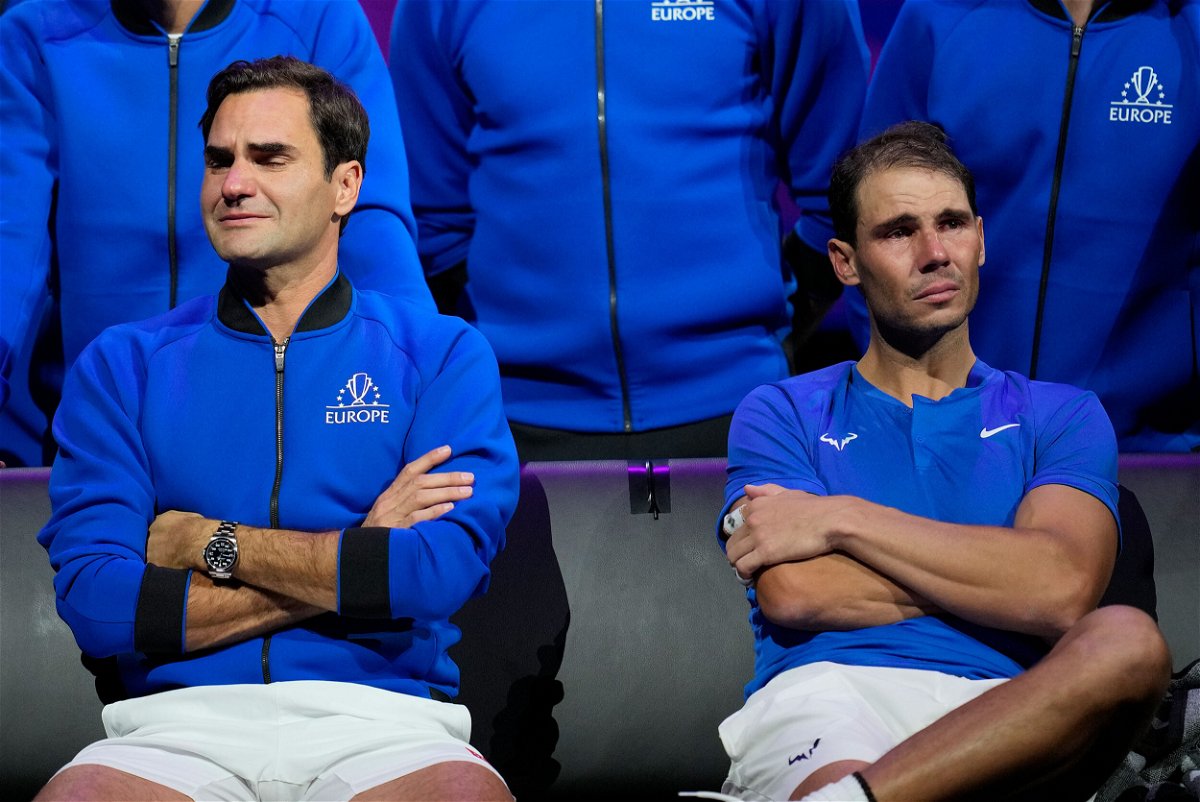 <i>Kin Cheung/AP</i><br/>An emotional Roger Federer