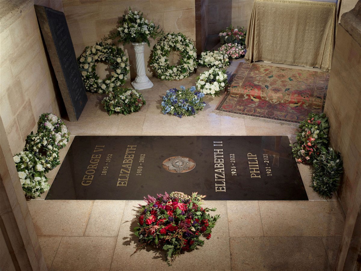 <i>Royal Collection Trust/The Dean and Canons of Windsor/Handout/Reuters</i><br/>The ledger stone at the King George VI Memorial Chapel is pictured here on September 29.