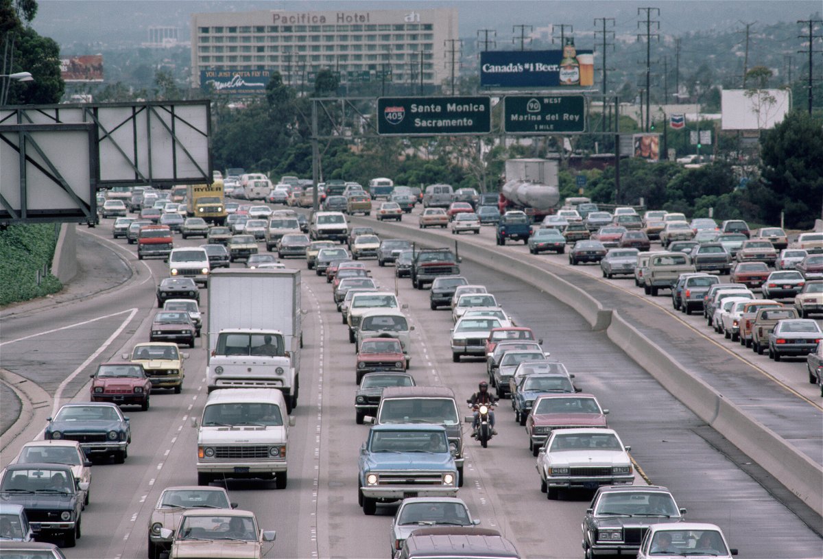 <i>Nik Wheeler/Corbis/Getty Images</i><br/>Traffic jams on a Los Angeles freeway in 1970 are pictured here.