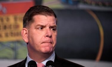 US Secretary of Labor Marty Walsh speaks during the annual North America's Building Trade's Unions Legislative Conference at the Washington Hilton Hotel on April 6