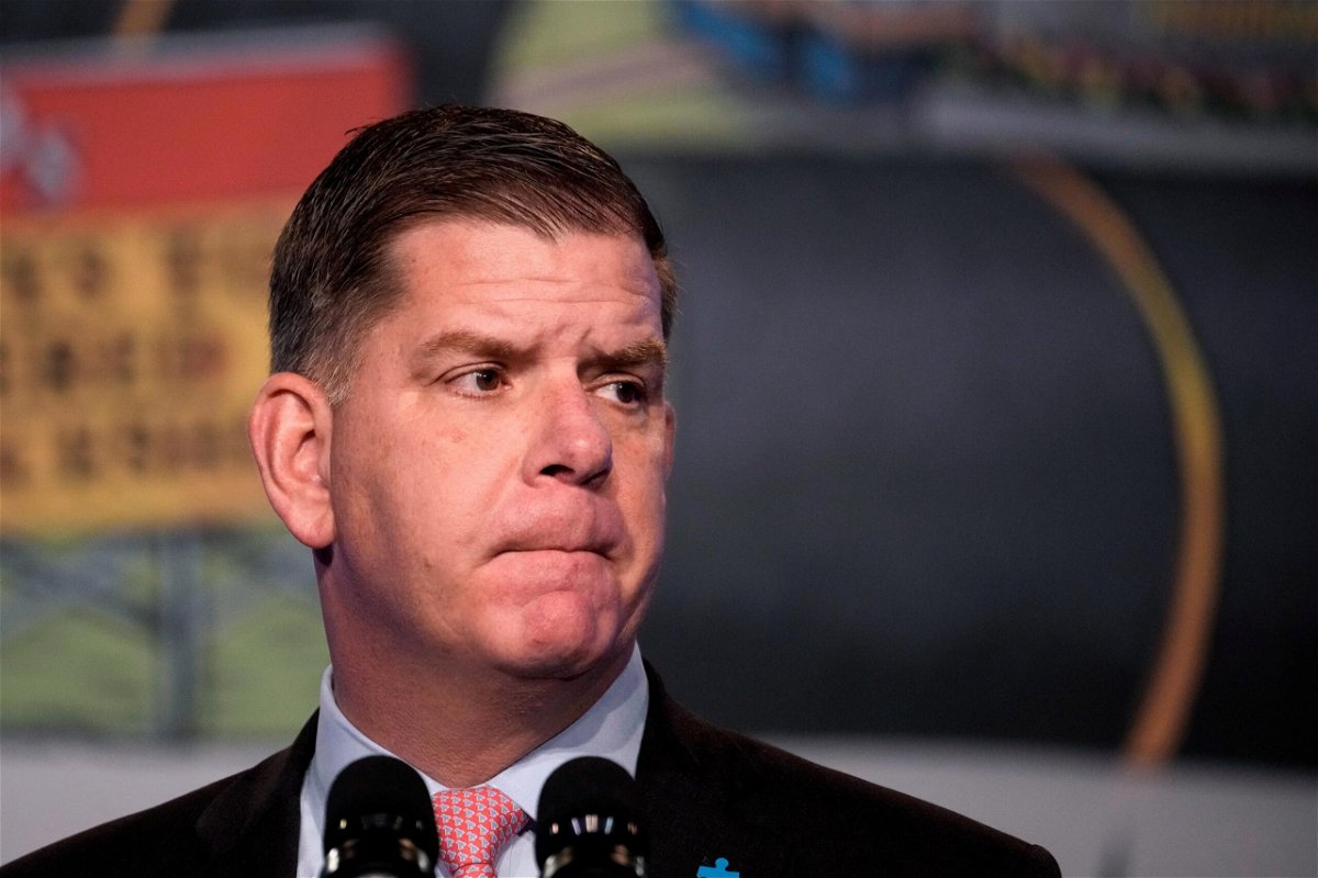 <i>Drew Angerer/Getty Images</i><br/>US Secretary of Labor Marty Walsh speaks during the annual North America's Building Trade's Unions Legislative Conference at the Washington Hilton Hotel on April 6