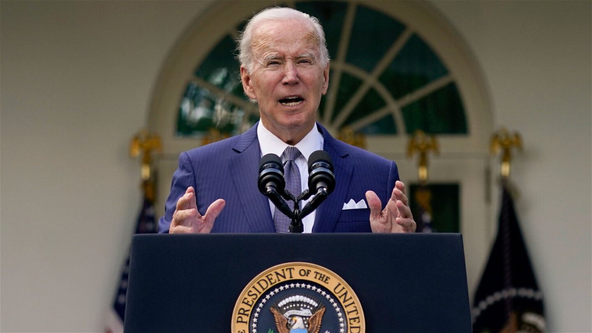 <i>Evan Vucci/AP</i><br/>President Joe Biden speaks during an event on health care costs in the Rose Garden of the White House on September 27. Biden says his administration is 'on alert and in action' to help with Hurricane Ian.
