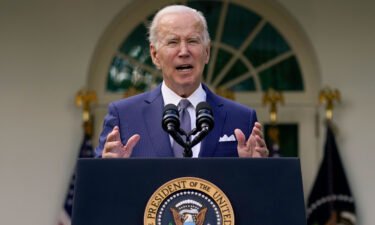 President Joe Biden speaks during an event on health care costs in the Rose Garden of the White House on September 27. Biden says his administration is 'on alert and in action' to help with Hurricane Ian.