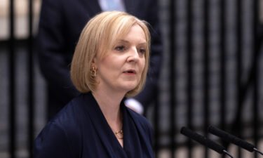 The UK's new Prime Minister Liz Truss gives a speech at number 10 Downing Street on September 6 in London