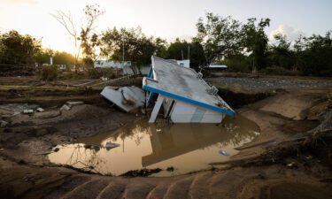 A house was washed away by Hurricane Fiona in the Villa Esperanza neighborhood in Salinas in Puerto Rico. At least 25 deaths in Puerto Rico may be linked to Hurricane Fiona.